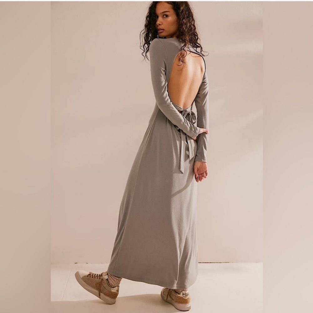 NEW Free People Aubre Open-Back Essential Maxi Dress